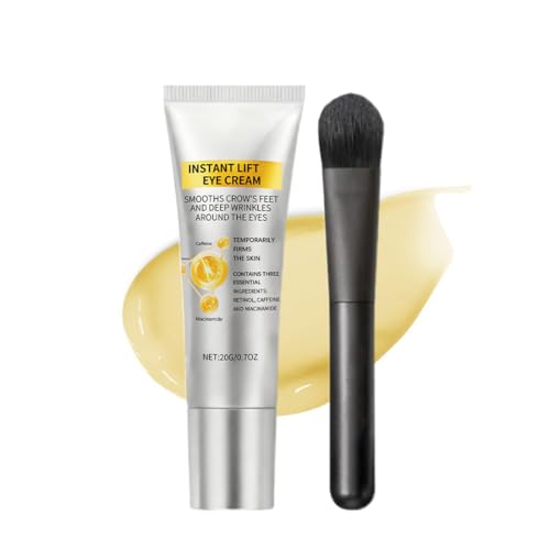 SUJEBKC 1 Pieza Contorno de Ojos Tensor, Remescar Bolsas y Ojeras, Crema Ojos Antiarrugas, Tratamiento Reafirmante con Pincel Incluido, Efecto Mate
