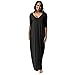 Produktbild Longra Damen Oversize Langarm Pullikleid Langes Shirt Kleider Top Tunika Damen Maxi Lange Kleider Frauen Langarm Tasche Casual Loose T-Shirt Kleid (2XL, Black)