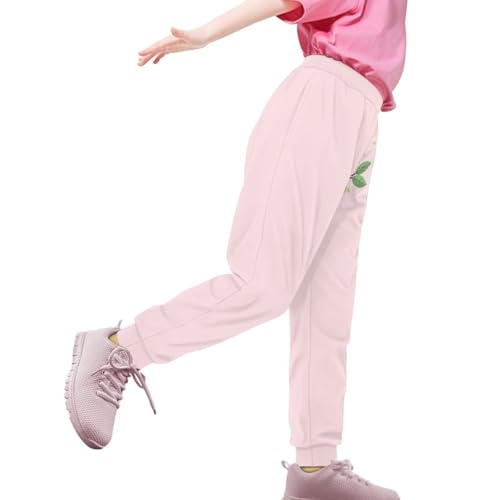 Girls Joggers Pants with Pockets Elastic Waisted Sweatpants for Kids Athletic Trousers 4-15Y2