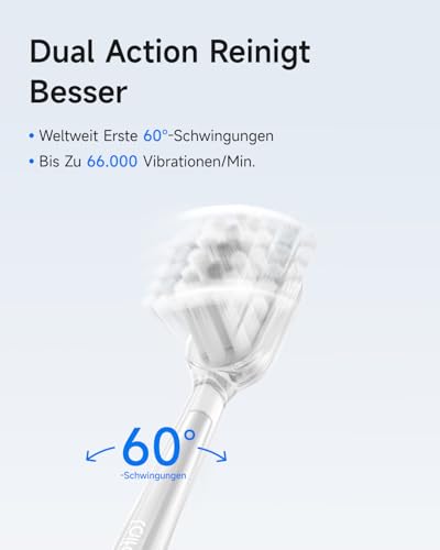Laifen Wave elektrische Zahnbürste, Oszillation & Vibration elektrische Schallzahnbürste mit 3 Bürstenköpfen, IPX7 Wasserdicht Reisezahnbürste (Aluminium Geschenkbox-Version) – Bild 3