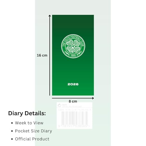 2026 DIARY CELTIC FC WEEK TO VIEW SLIM POCKET DIARY OFFICIAL PRODUCT - Image 3