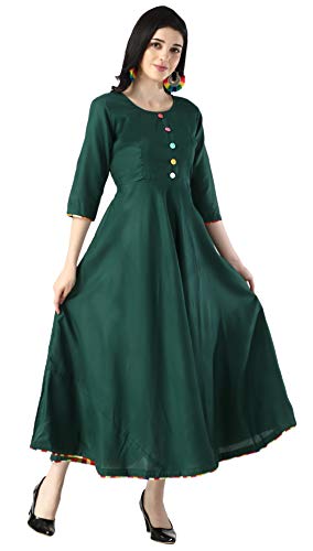 Image of DHRUVI TRENDZ Women Rayon Anarkali Kurta