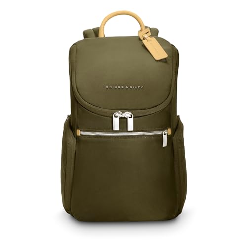 Image of Briggs & Riley U-Zip Backpack - Daypack for Work, Personal Item Travel Bag, Carry On Size, Lightweight & Durable, Padded Straps, Fits up to 13 inch Laptop - Rhapsody Collection, Olive