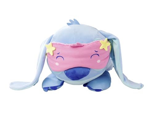 Simba Toys Disney Snuglets Wellbeing Plüschfigur Stitch liegend 40 cm – weich mit Schlafmaske und angenehmem Zusatzgewicht ca 500 g – geeignet ab den ersten Lebensmonaten – schönes Geschenk