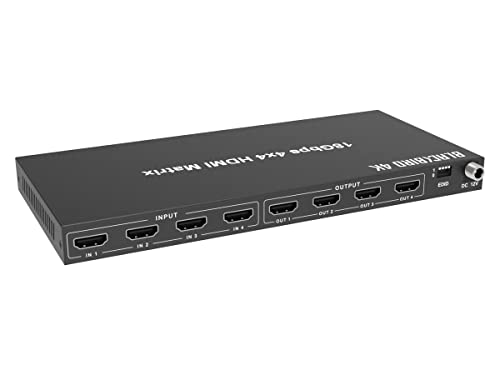 Monoprice Blackbird 4K 4x4 HDMI Matrix, 18G, 4K@60Hz, YCbCr 4:4:4, EDID, 4K to 1080p Downscaler, IR, HDR, HDR10, HDR10+, and Dolby Vision Passthrough by Monoprice - Image 4