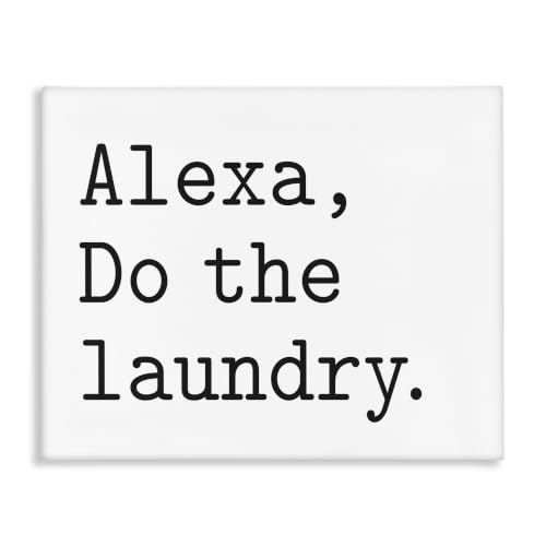 Stupell Industries 'Alexa Do the Laundry Typewriter Typography Minimal Text', Canvas Art, 20 x 16 Inches, Easy to Hang and Sturdy, Made in USA, by Lettered and Lined