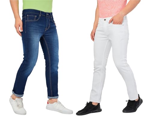 Image of Ben Martin Men's Slim Fit Mid Rise Pack of 2 Stretchable Casusal Denim Combo Jeans Pant, CMB-AU24