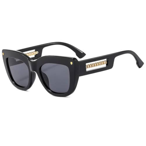 Lunettes de soleil œil de chat femme tendance vintage noir avec filtres UV400