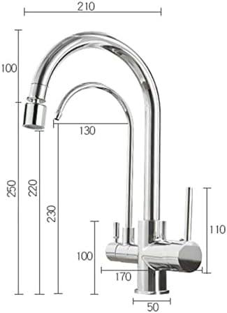 3 Voies De Cuisine 3 En 1 Avec Sortie D'eau Potable Filtrée Pour Filtre À Eau Raccord D'évier Rotatif À 360° Chrome Monomode,Noir,mode Unique