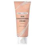 Hair Straightening Cream, Protein Correction Hair Cream for Smooths Frizz Used With Hair Straightener, Hydrating Hair Mask for All Hair Types 3.38 FL.OZ