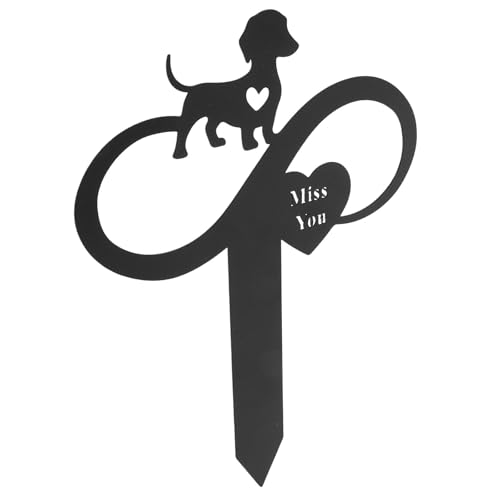 Abaodam Piquet Commémoratif pour Chien en Métal Résistant aux Intempéries Panneau Funéraire Extérieur pour Animaux de Compagnie Décoration de Jardin pour Cimetière Plaque Souvenir