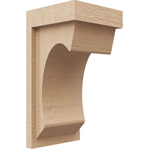 6"W x 6"D x 12"H Wide Emerson Rough Cedar Woodgrain TimberThane Corbel, Primed Tan
