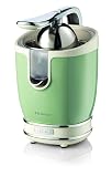 Ariete Spremiagrumi Vintage 413, Spremiagrumi Elettrico con Leva, 2 Coni per Frutti Grandi e Piccoli, Beccuccio Salvagoccia, Motore Silenzioso, Spremitura Professionale, 85W, Verde