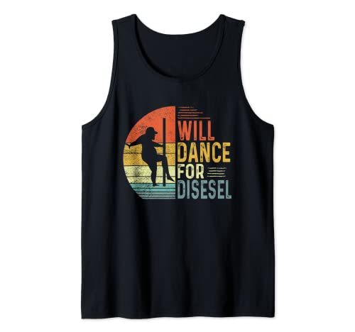 Funny Fat Guy Will Dance For Diesel Fat Man Pole Dance Tank Top