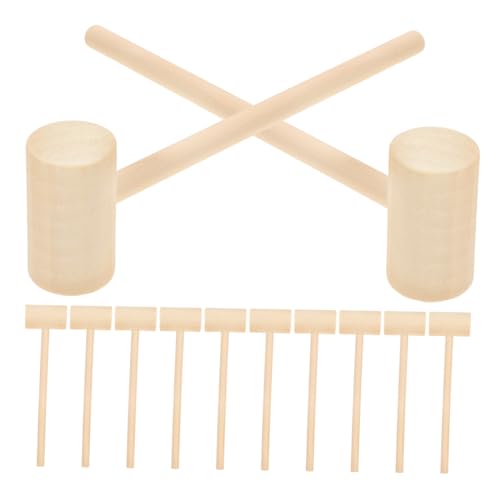 ERINGOGO 12Pcs Mini Wood Mallet for Solid Wood Hammer for Gavel for Hand Eye Coordination and Dexterity Safe and Birthday Present for Boys