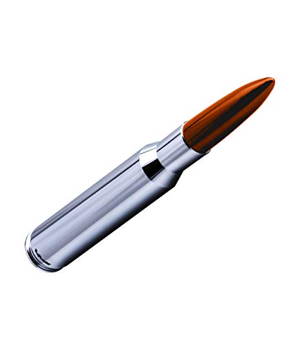 VMS RACING 50 Cal Caliber CHROME ORANGE TIP BULLET ANTENNA in Heavy Gauge