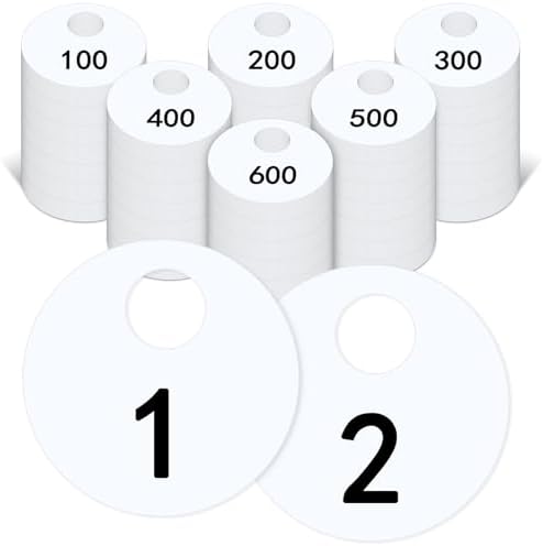 Amazon.com : 2 Sets 1200 Pcs 2 Inch Coat Checks Round Numbered Tags 1 ...