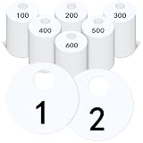2 Sets 1200 Pcs 2 Inch Coat Checks Round Numbered Tags 1-600 Plastic Coat Check Tickets Number Hanging Tags for Racks Jewelry Businesses Cat Cages for Cat Shows, Games for Fundraising