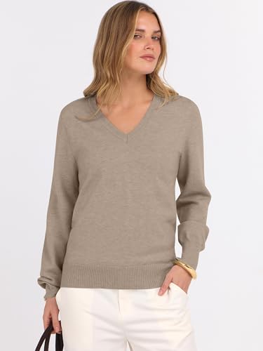 Image of ANRABESS Women's Long Sleeve V Neck Basic Sweaters | Classic Pullover Tops,Soft Loose,Business Casual Work,Travel Vacation,All Day Wear,Fall Spring Outfits,Winter Layer Clothing