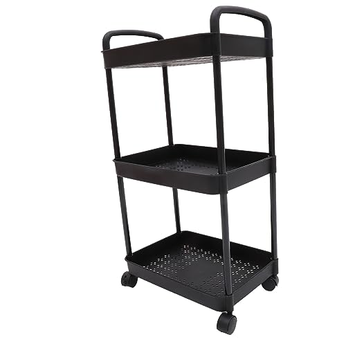 Soporte de almacenamiento multiusos de acero inoxidable con ruedas, estante organizador para cocina, baño y oficina.