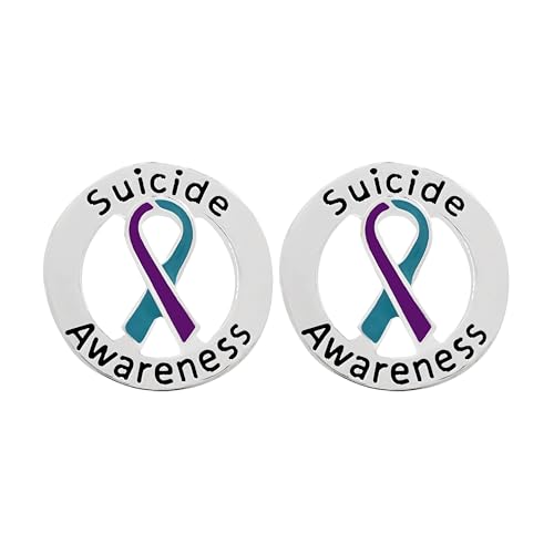 Image of Suicide Awareness and Prevention Pin - Bulk Packs - Variety Pack of Teal & Purple Ribbon Pin Perfect for Support Groups, Gift-Giving and Fundraising