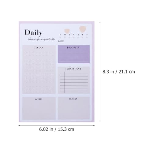 LIFKOME Bloc-notes en papier 50 pages pour adolescents et enfants, agenda quotidien portable pour gestion du temps et organisation scolaire