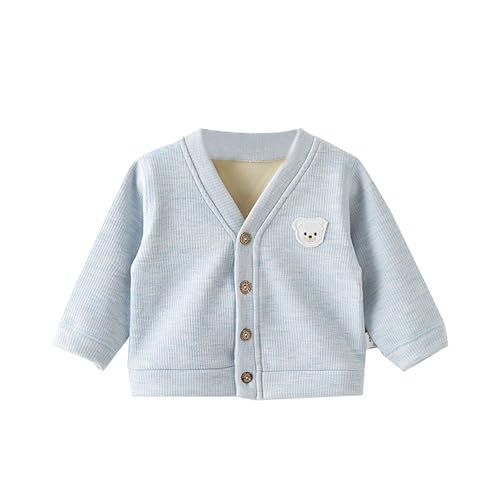 Baby Cotton Comfy Cardigan V Neck Button Knitted Sweater Toddler Boys Girls Jacket Cute Bear Pattern Daily Birthday Outfits