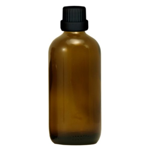 100x Apothekenfläschchen 100ml aus Braunglas mit schwarzem Premium Tropfverschluss (Größe 1mm) mit Originalitätsring, Kindersicherung und Blindenwarnsymbol