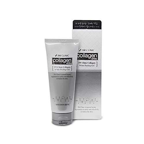 3W Clinic Collagen White Peeling Gel 180ml / 6.09 fl.oz | Mild peeling | Remove make-up residues | Soothing | Clarifying Tightening