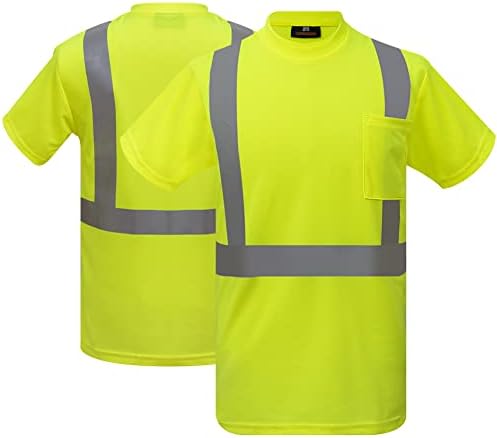 Caparazon Safety Shirt ANSI Class 2 High Visibility Reflective T-Shirt Unisex