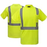Caparazon Safety Shirt ANSI Class 2 High Visibility Reflective T-Shirt Unisex