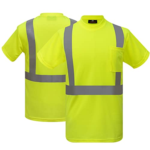 Caparazon Safety Shirt Ansi Class 2 High Visibility Reflective T-Shirt Unisex #TOP1