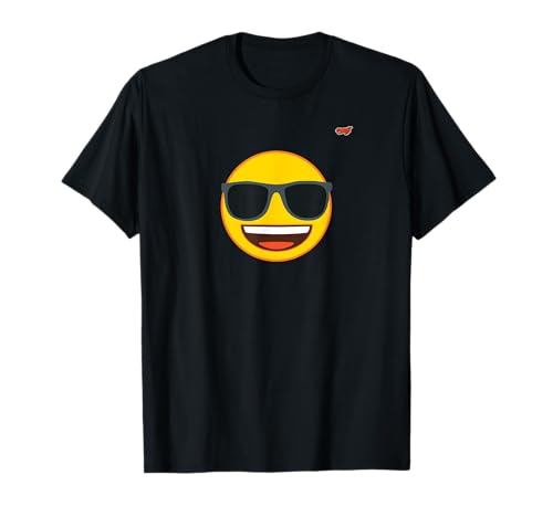 Lunettes de soleil émoticône rire jaune sourire visage chat icône T-Shirt