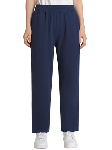 Weintee Women's Petite Elastic Waist Cotton Pants...