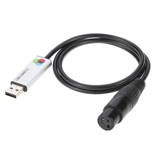 Aumotop USB to DMX Interface Adapter LED DMX512 Computer Stage Lighting Controller Dimmer for Colorful LED Lights Party Decor
