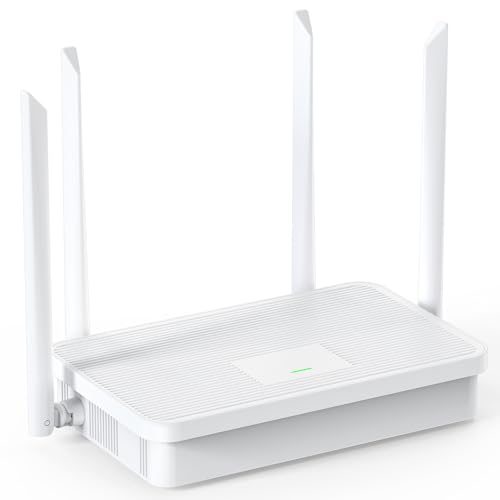 UeeVii AX1200 WiFi 5 WiFi Router, Dual-Band Gigabit Wireless Router, Compatible with Wireless Bridge & AP, 4X Gigabit Ports, Supports Guest WiFi, Parental Controls, OneMesh, AP Mode