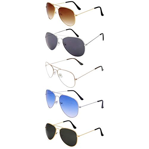 Image of Unisex Adult Aviator Sunglasses (Pack of 5)