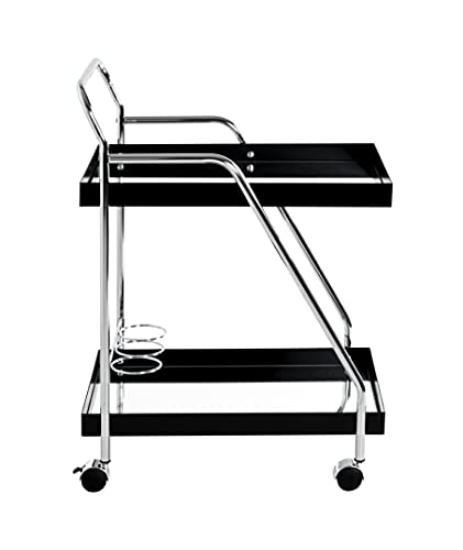 Carro de servicio HAKU de metal cromado con espejo de 62x84x46 cm 7