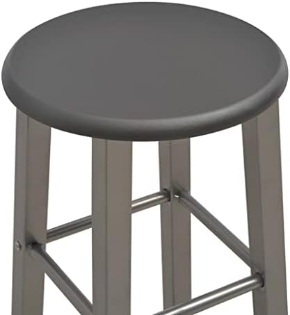 vidaXL Bar Set 3 Pieces Bar Table and Stools Breakfast Bistro Pub Kitchen Furniture Dining Room Restaurant Set Wood and Steel Black and Grey