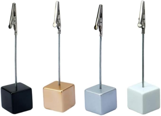 4 Pcs Colorful Memo Clip Holders Stand with Alligator Clasp Pictures Card Paper Note Clip for Office Home Use, Paper Stand for Desk, Office Memo Holders, Memo Holders