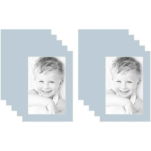 11x17 Fountain Blue/Baby Blue Custom Mat for Picture Frame with 7x13 Opening Size (Mat Only, Frame NOT Included) - 10 Pack
