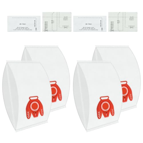 DLAIMI 4 bolsas para aspiradora compatibles con Miele FJM, 3D Efficiency FJM Compact C1/C2, S241, S290, S300i, S500, S700, S4, S6 Series, bolsas para aspiradora con filtros de protección del motor y