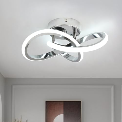Hallway Light Acrylic Modern LED Ceiling Light Fixtures Cool White 6000K Close to Ceiling Lights for Bedroom Bathroom Kitchen Balcony Corridor Stair Aisle Lamp Curved Creative Design Ceiling lamp by CANEOE - Used condition - CA$29.18