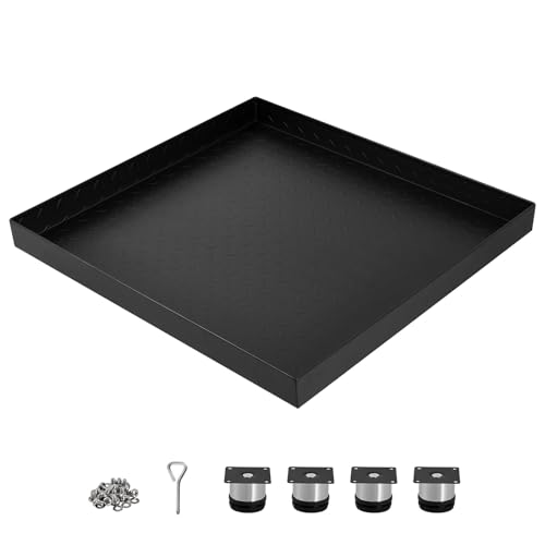 24" X 24"Washing Machine Drain Pan, Heavy-Duty Carbon Steel Washer Drain Pan with Connector & Hole, Anti-Slip Washer Tray for Floor Protection, Under Washer Machine Drip Tray by COZONY - Image 9