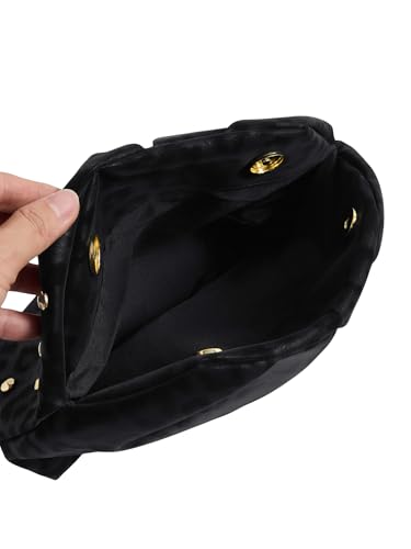 Image of QWINEE Women's Elegant Studded Clutch Bag Magnet Ruched Bags Retro Vintage Evening Handbag
