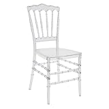 GGbaony Lot de 4 chaises de salle à manger, capacité de charge maximale par chaise, 200 kg, transparentes, 38,5 x 38,5 cm, assise en plastique, vintage, pour mariage