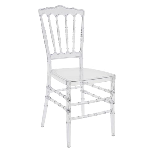 GGbaony Lot de 4 chaises de salle à manger, capacité de charge maximale par chaise, 200 kg, transparentes, 38,5 x 38,5 cm, assise en plastique, vintage, pour mariage
