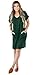 Camisunny Dark Green Short Sleeve Tunic Dresses for Women V Neck Knee Length Casual Loose Fit Fashion 2025 Size L