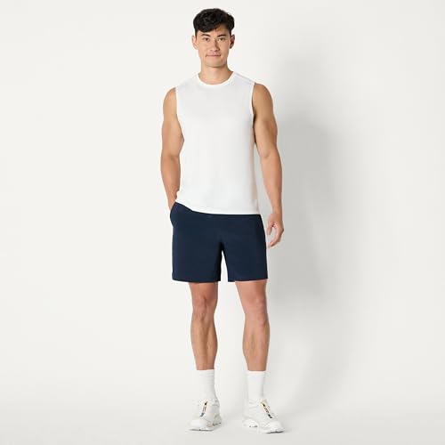 Image of Amazon Essentials Men's Athletic Running Training Shorts, Performance Stretch Woven Workout Shorts, 7 inch
