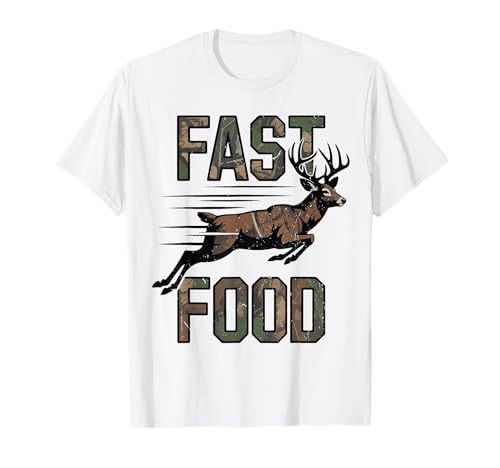 Camo Deer Hunting Youth Boys Fast Food Funny Hunting Humor T-Shirt